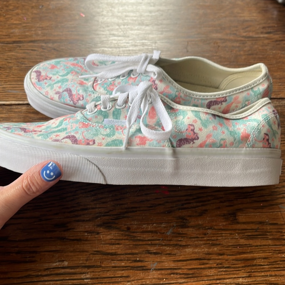 NWOT Vans Authentic Mermaid Ice Flow Glitter Low Top White Skate Shoes Size 8.5 - Picture 4 of 10